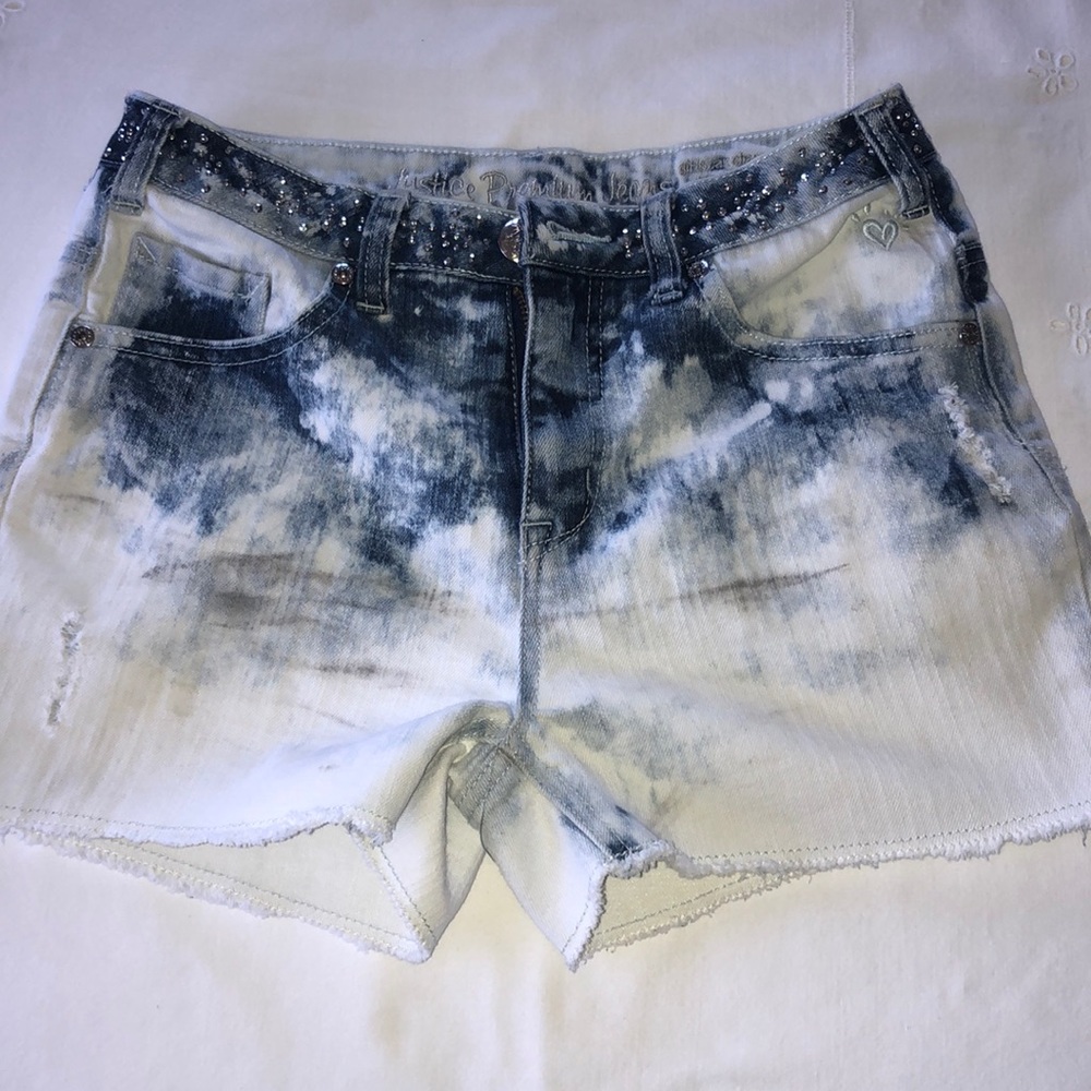 Justice premium girls denim shorts - Picture 1 of 6